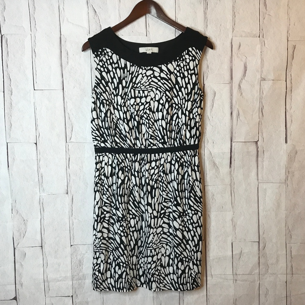 LOFT | Women's Size M | Black/White Knit Dress